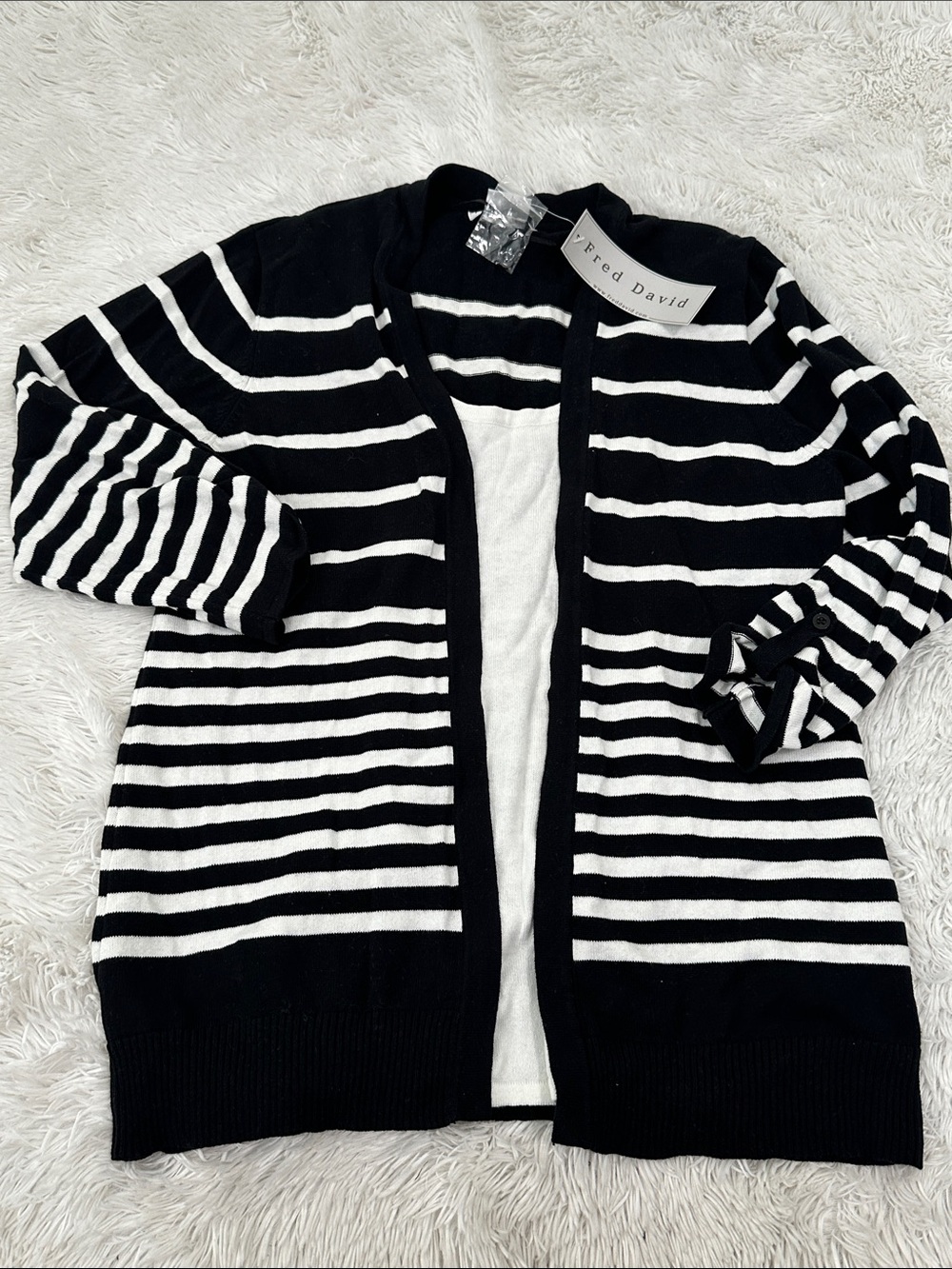 🥕 NWT Fred David Layerd Look Cardigan Sweater
